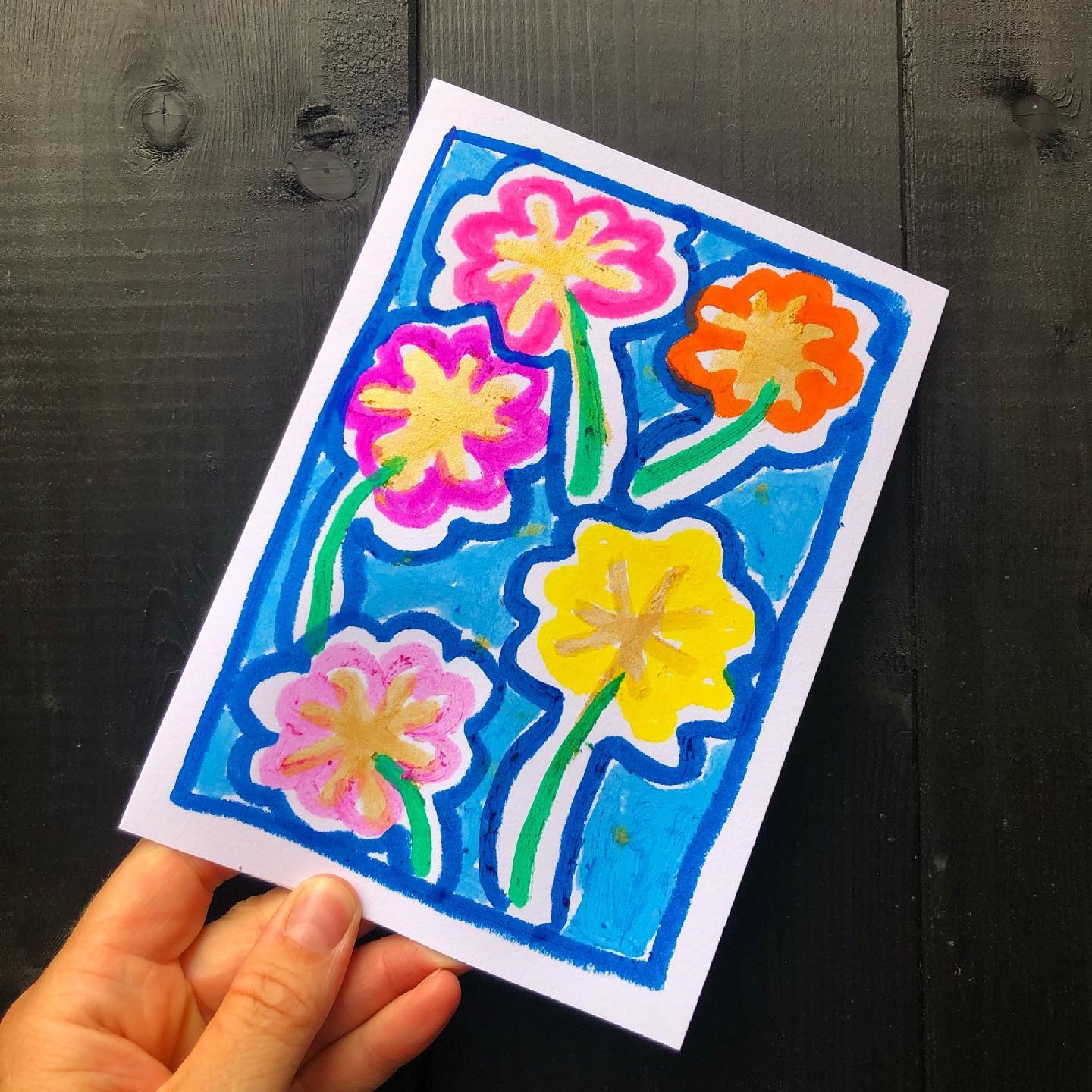 Psychedelic Flower Greeting Card